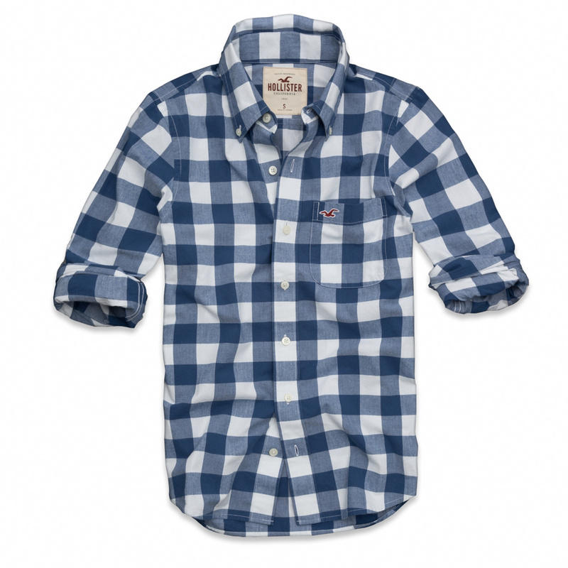 Hollister Hombres Pura Algodón Camisa HCO4517